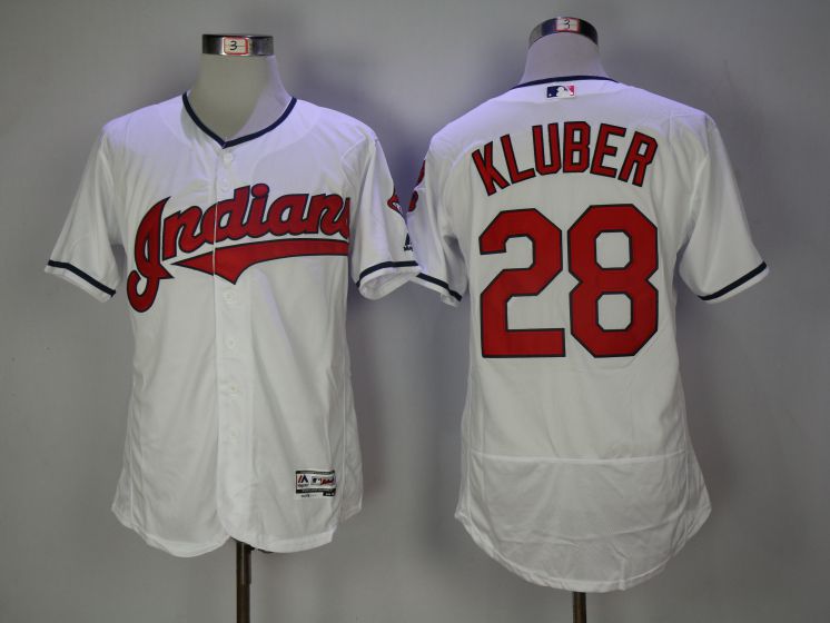 Men Cleveland Indians 28 Corey Kluber White Elite MLB Jerseys